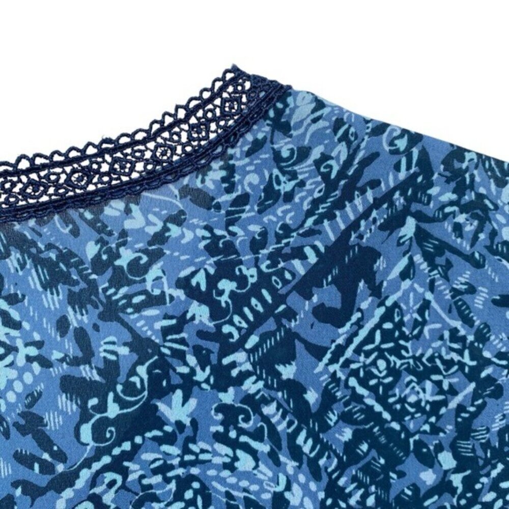 Lane Bryant Blue Sheer Boho Blouse Top - Picture 5 of 6